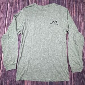 Realtree Long Sleeve Shirt Small Grey Camo Flag Patriotic Hunting Outdoor Tee